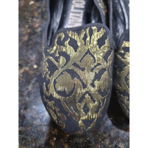 Cosmopolitan Ballet Shoes Women's Size 8.5M Black Gold Paisley Round Toe Slip On - Picture 6 of 10